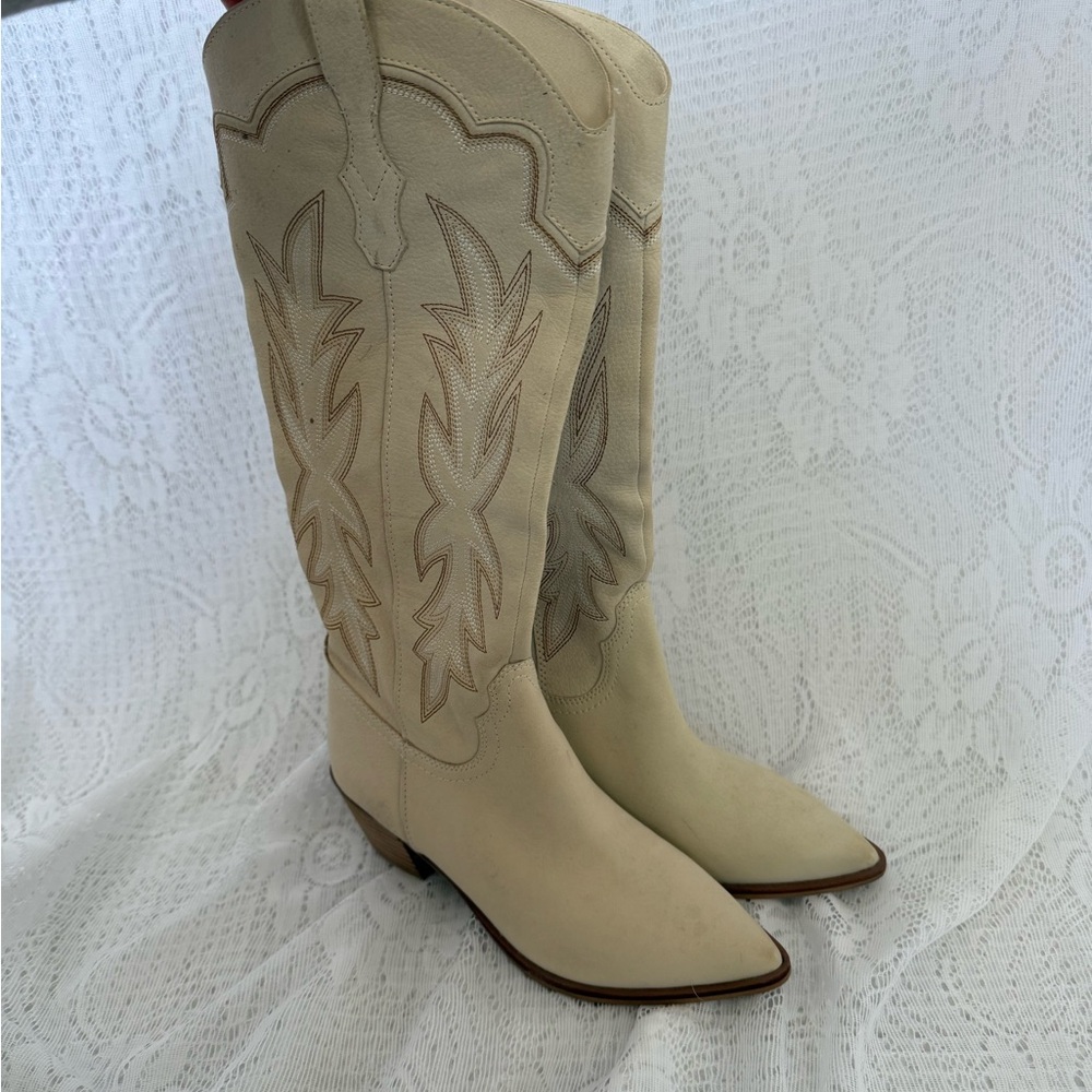 Dolce Vita Cream Western Heeled Boots